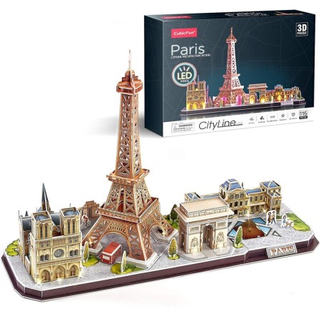 Cubic Fun - Puzzle 3D Led Paris 115 Piese Cubic Fun - 1